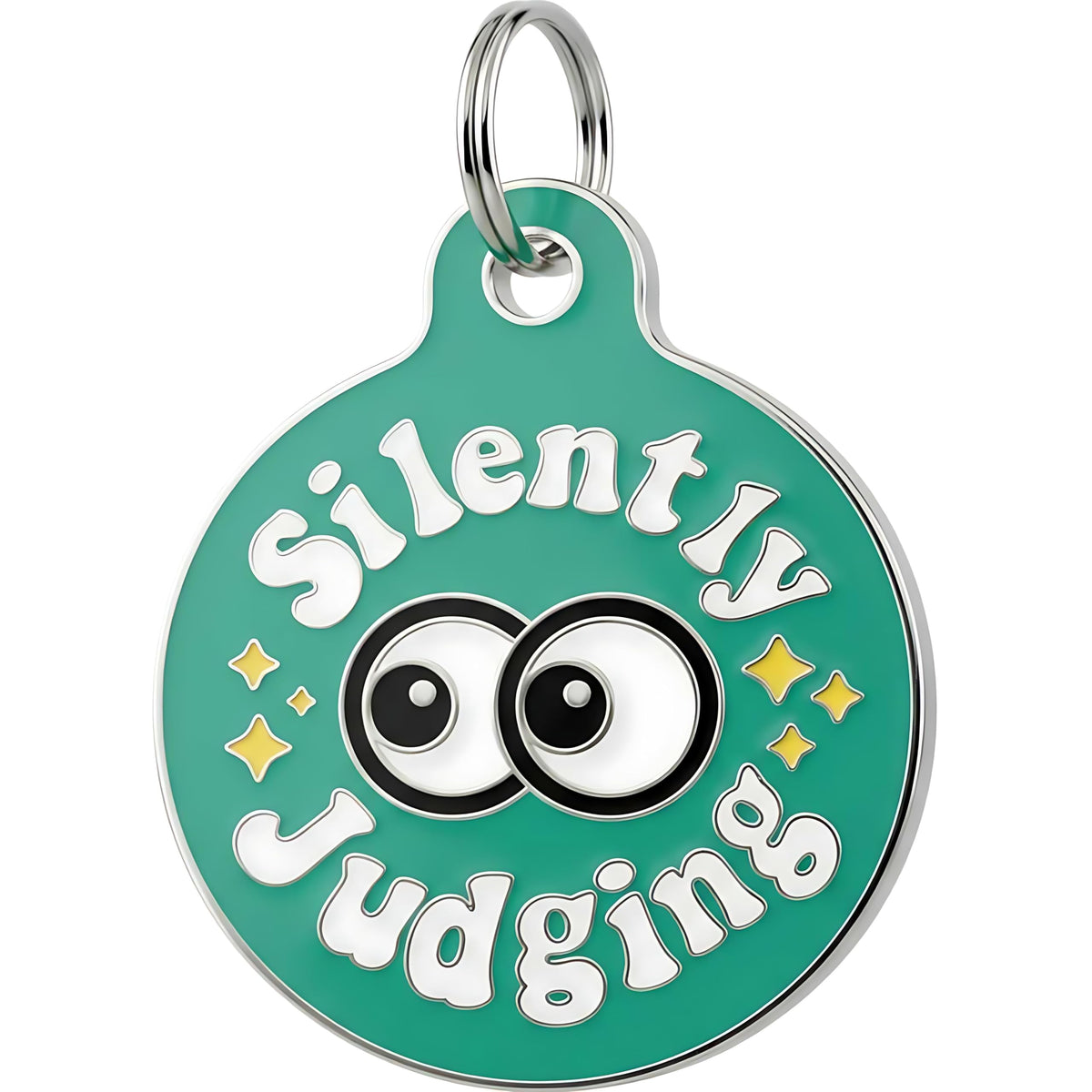 Bad Tags Personalized Dog and Cat ID Tags in 25+ Designs and 2 Sizes - 5 Lines of Custom Engraved Text - Funny Cute Personalized Pet Tags (Land Shark, Large (1.25 inch))