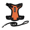 Voyager Escape-Proof Step-in Lock Cat Harness & 5ft Neoprene-Handle Leash Set All-Weather Mesh with Reflective Stitching for Small to Large Cats by Best Pet Supplies, Orange/Black Trim, XXXS