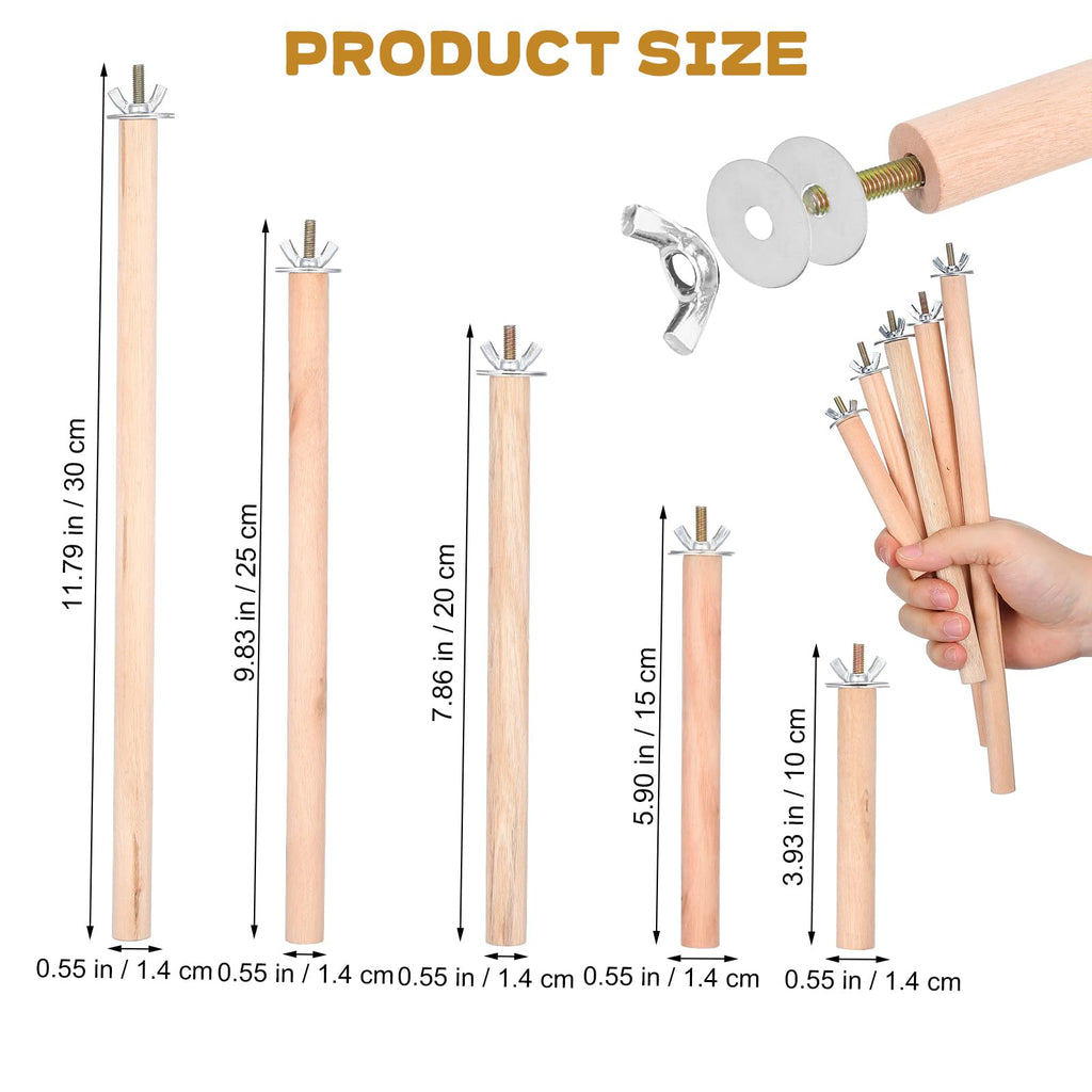 Angoily Dowel Wood Bird Perch Stand Set, Parakeet Perches Parrot Stand Rods