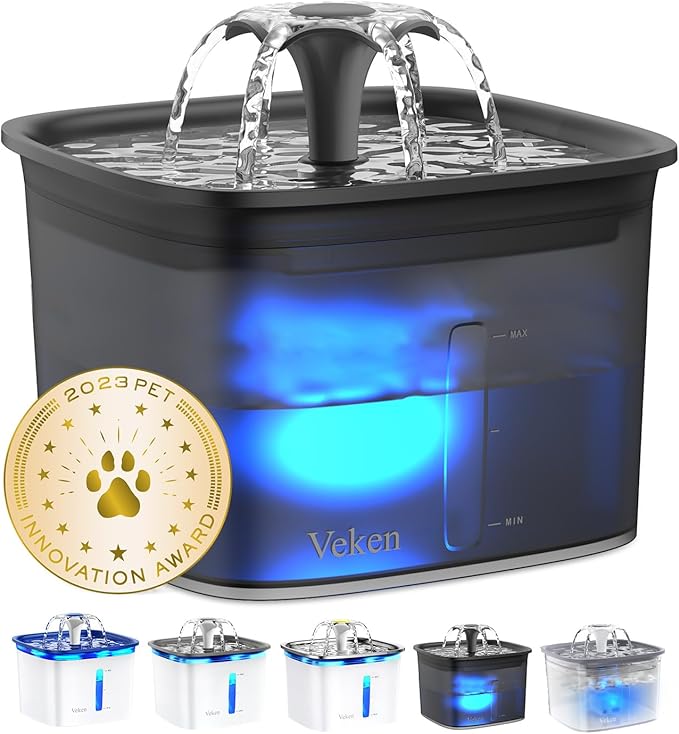 Veken Innovation Award Winner 95oz/2.8L Cat Water Fountain