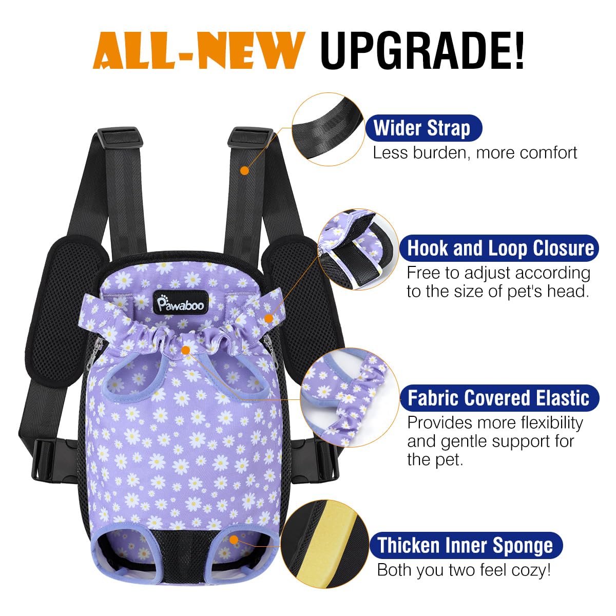 Pawaboo Pet Front Carrier Backpack for Small Medium Dogs