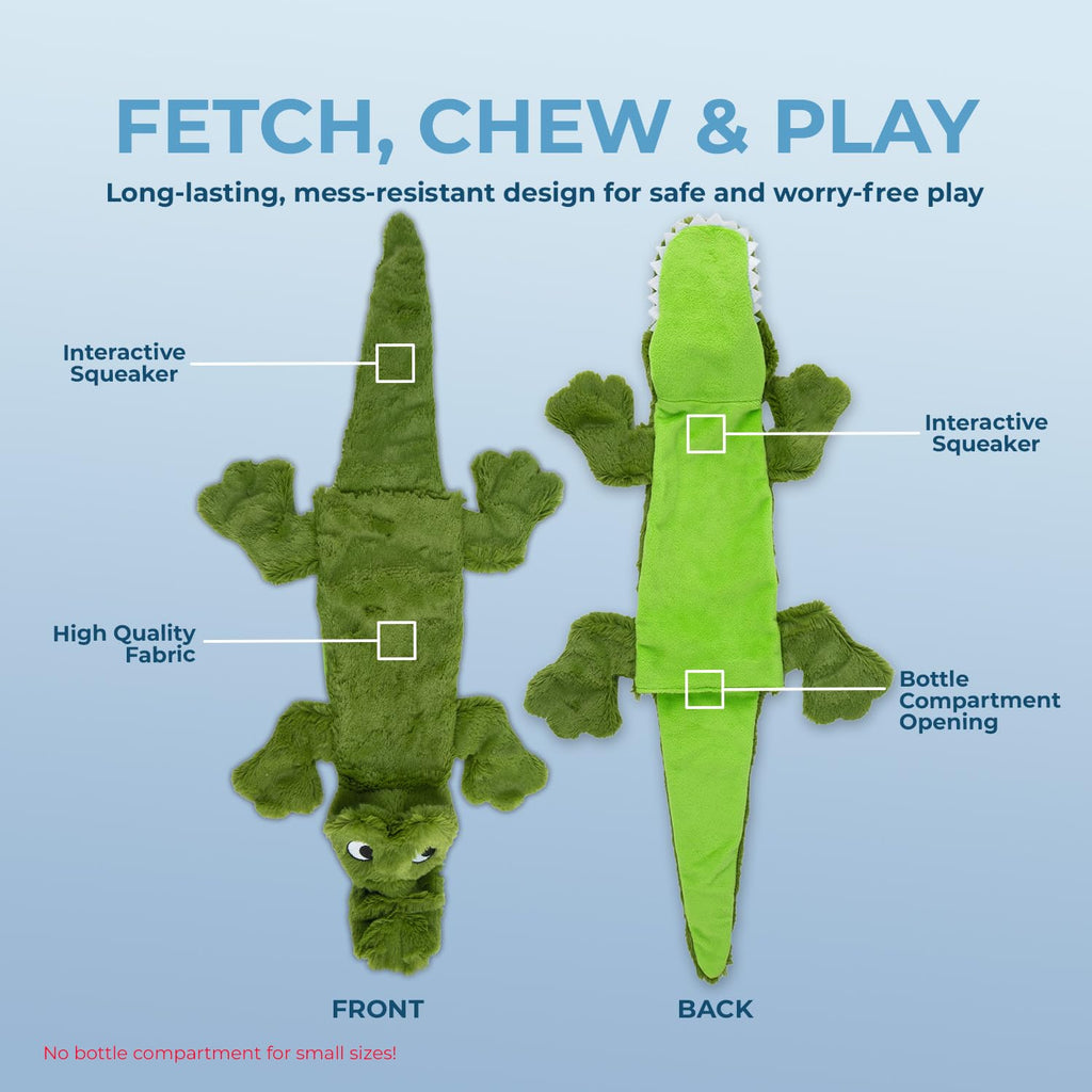 Best Pet Supplies Squeaky Dog Toys with Soft Durable Fabric for Small, Medium and Large Pets Interactive Toy for Indoor Play, Supports Active Biting and Play - Alligator, Small