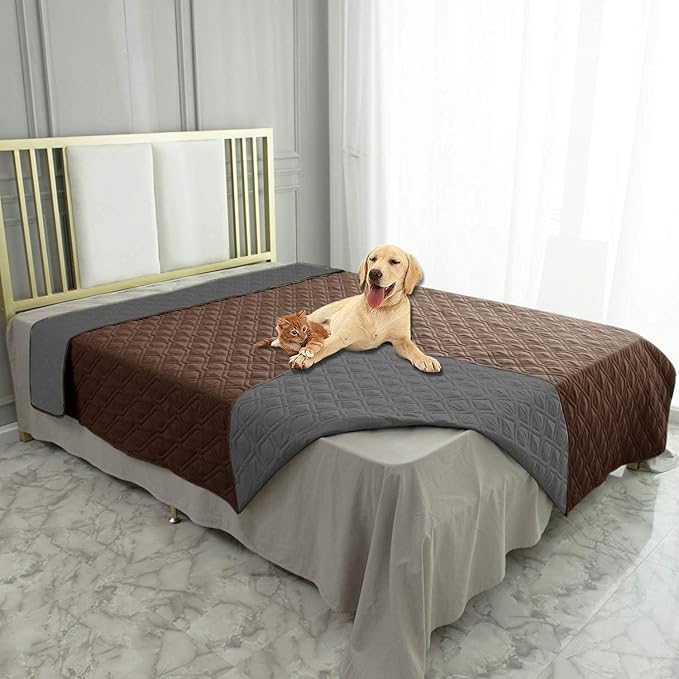 Ameritex Waterproof Dog Bed Cover Pet Blanket for Furniture Bed Couch Sofa Reversible — 82x120 Inch (Pack of 1)
