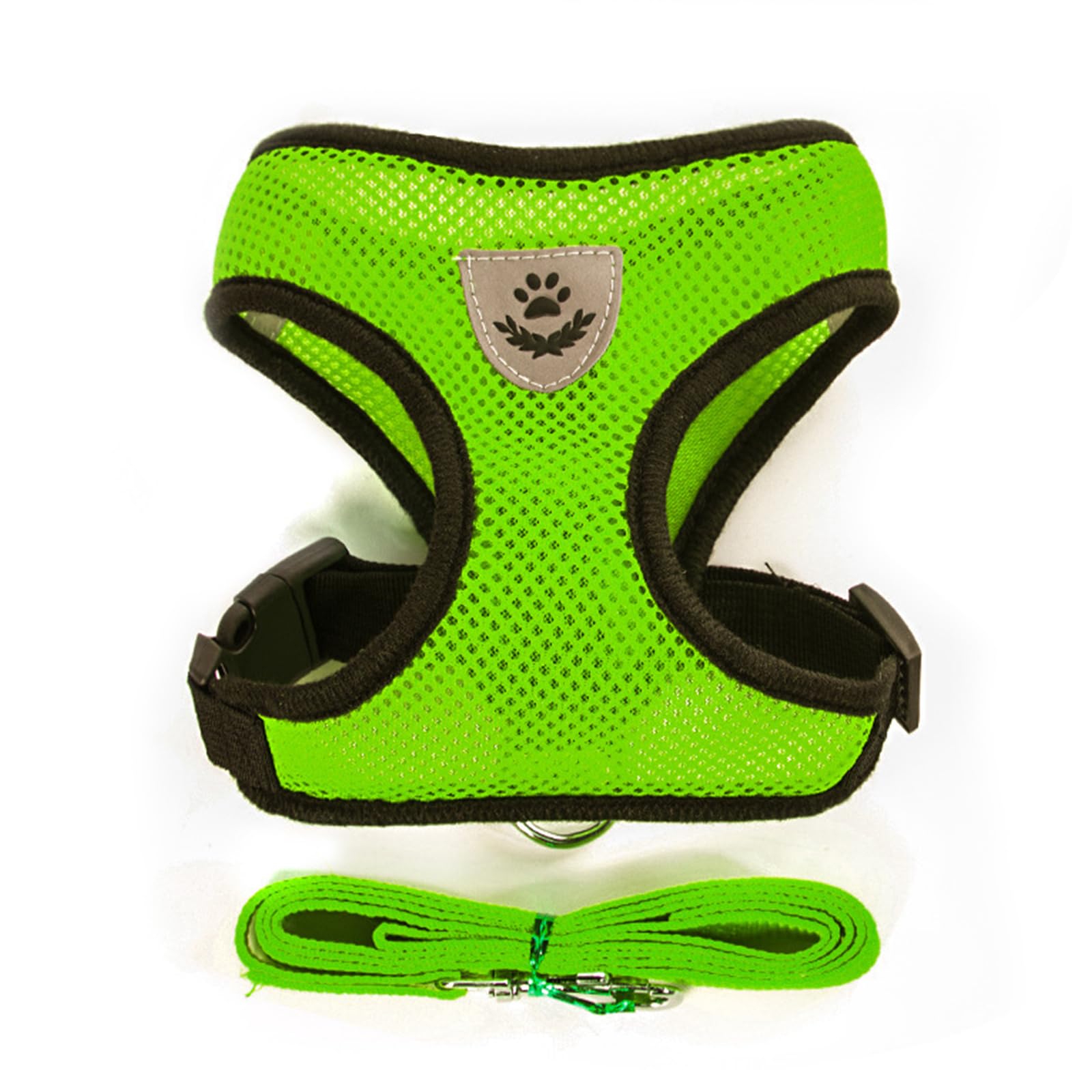 shudyear Summer cat Chest Harness and Leash, Anti-Escape Adjustable Soft mesh cat Leash and Chest Harness Set for All Types of Cats cat Vests (Size M,Green)