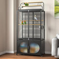 GDLF 72-Inch Parrot Bird Cage with Play Top and Storage Cabinet