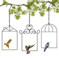 XYADX Metal Frame Hummingbird Swings and Perches with Wooden Dowel Black Bird Swing Outdoor Bird Perch Humming Bird Swing (4PK)