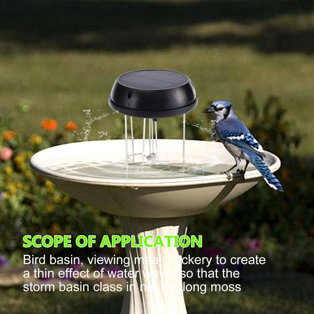Solaceura Solar Bird Bath Bubbler, Water Wiggler for Bird Bath, Solar‑Powered Outdoor Water Agitator, Creates Gentle Water Ripples to Attract Wild Birds for Garden Bird Bath,Prevent Water Pooling