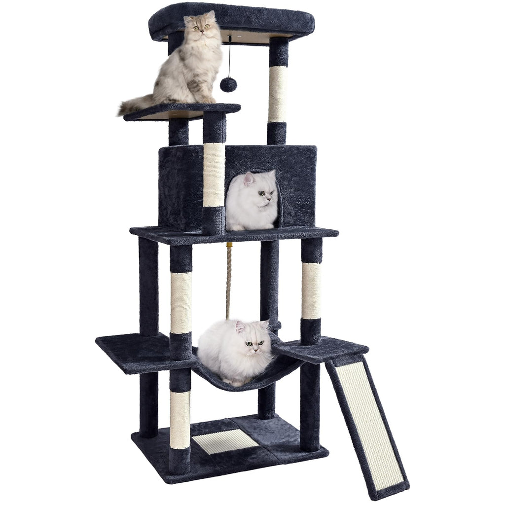 ABCPET 63" Multi-Level Cat Tree Tower for Indoor Cats, Dark Grey