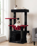 Heybly Cat Tree, Kitten Tower with Large Soft Cat Basket HCT008SBR