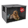 Explore Land Dog Crate Cover Heavy Duty Polyester Pet Kennel Sunshade Universal Fit for 36 inches Wire Cage (Grey)