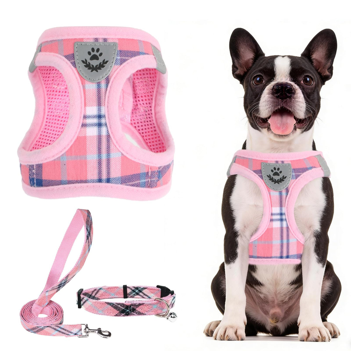PUPTECK Dog Harness, Collar and Leash Set No Pull for Small Medium Sized