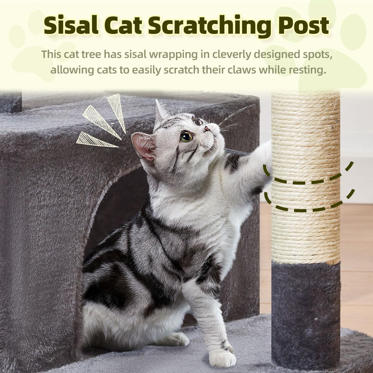Taoqimiao 32.2in Cat Tree with Toy, Small Cat Tower for Indoor Cats, MS043G