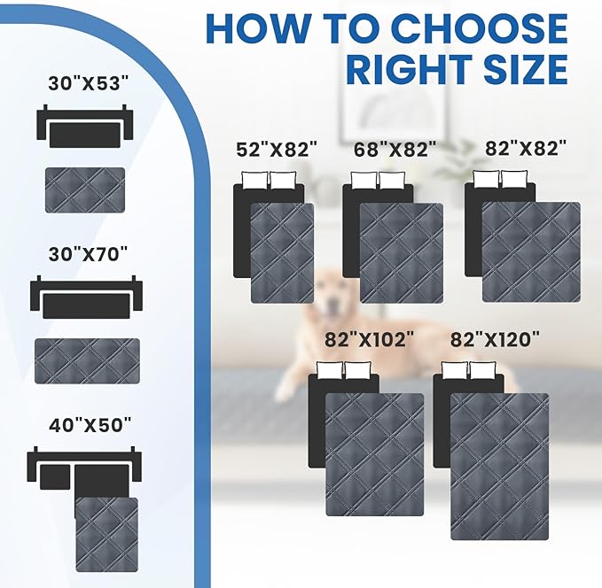 Waterproof Dog Blanket, Non-Slip Soft Pet Bed Cover, Couch Cover for Dogs Washable, Protects Sofa, Furniture, Crate, Car, Tear Resistant Leakproof Pet Blanket (30x70 Inch, Dark Grey)
