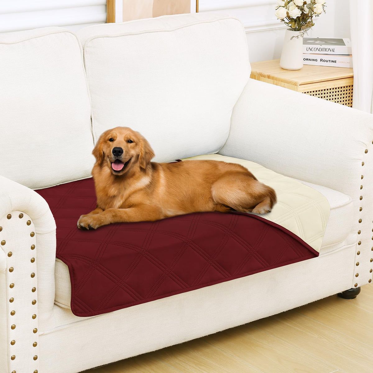 Smiry Waterproof Dog Bed Cover, Reversible Pet Blanket for Sofa Couch