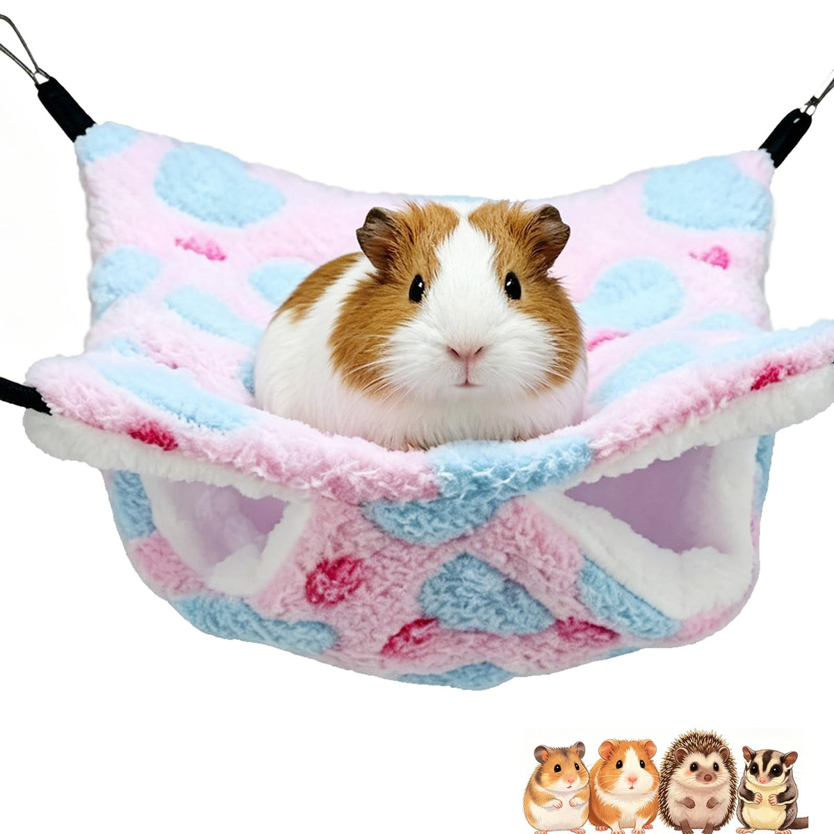 OINEEDU Guinea Pig Hammock for Cage 13.3X13.3,Sugar Glider Hammock,Reusable
