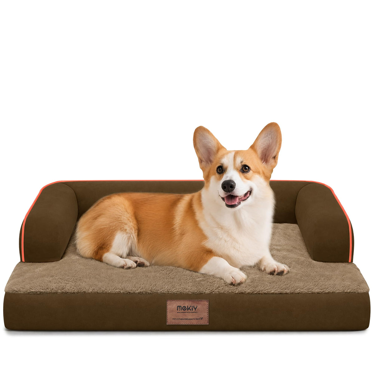 MEKIY Orthopedic Waterproof Dog Bed with Bolster for Extra Large Size Dogs