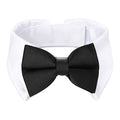 Segarty Dog Bow Tie, Adjustable Yellow Plaid Bowtie Collar for Neck Girth 10.2-12.6in, Medium Neck Tie Tuxedo Comfortable Cotton Boy Pet Grooming Accessory for Formal Wedding Holiday Birthday Party