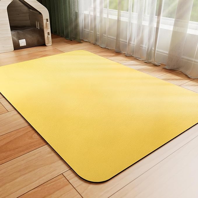HotLive Dog Food Mat - Absorbent Cat Mat for Food and Water, No Stains Pet Feeding Bowl Mat, Easy to Clean Pet Placemats, Quick Dry Dog Water Dispenser Mat for Messy Drinkers | Paw Pink 18"x28"