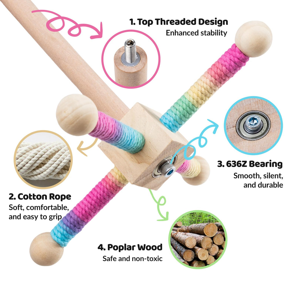 2 PCS, Hanging Bird Perch Toy & Poplar Bird Swing, Parrot Toys for Cage
