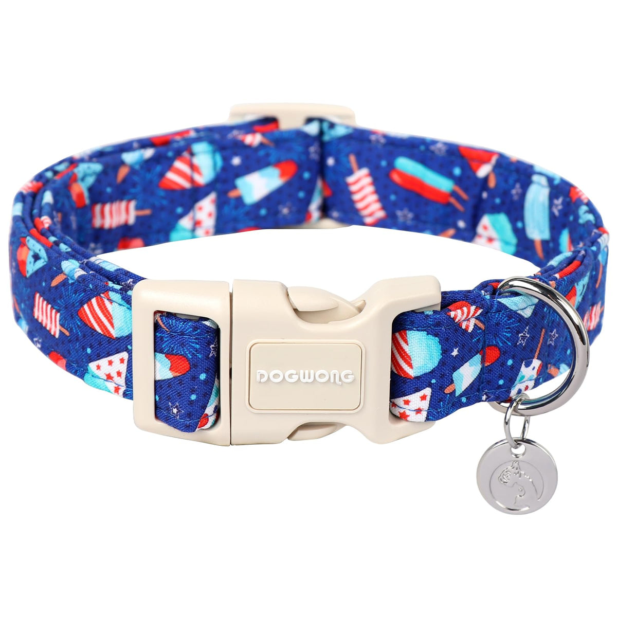 DOGWONG Cotton Hemp Dog Collar, Heavy-Duty Khaki Dog Collar Adjustable Soft Natural Fabric Pet Cute Wedding Puppy Necklace for Small Dogs"