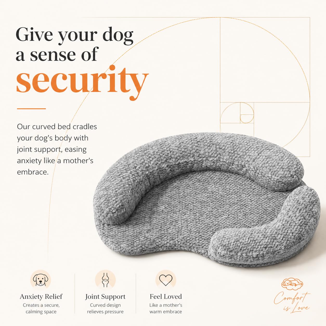 DogTender Circle Dog Bed for Small Dogs, Calming, Orthopedic Memory Foam