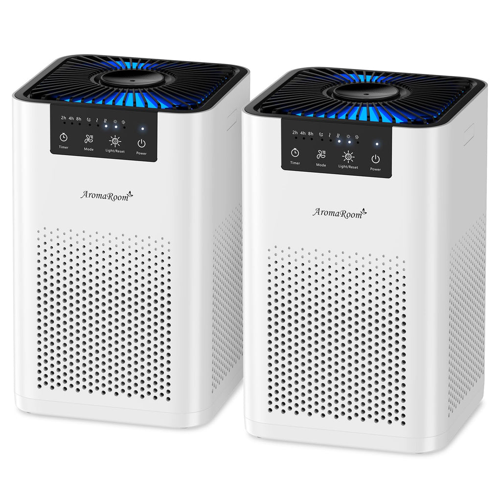 AromaRoom Air Purifiers for Bedroom, AP102-White, 2Packs, Dorm, Apartment