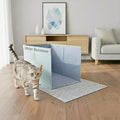 Gesomepurrz Extra Large Cat Litter Box Enclosure with Litter Mat, Open Top High Sided Splash Guard, Waterproof Pee Shield for Cat Litter Boxes