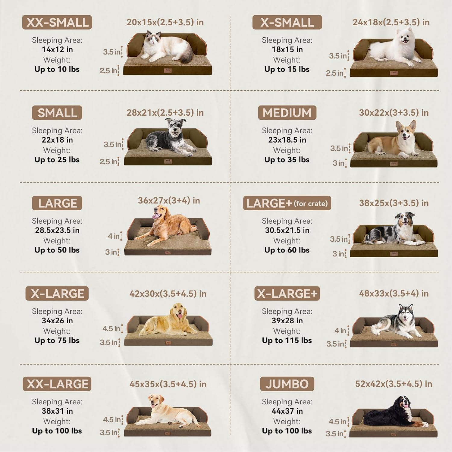 MEKIY Orthopedic Waterproof Dog Bed with Bolster for Extra Large Size Dogs