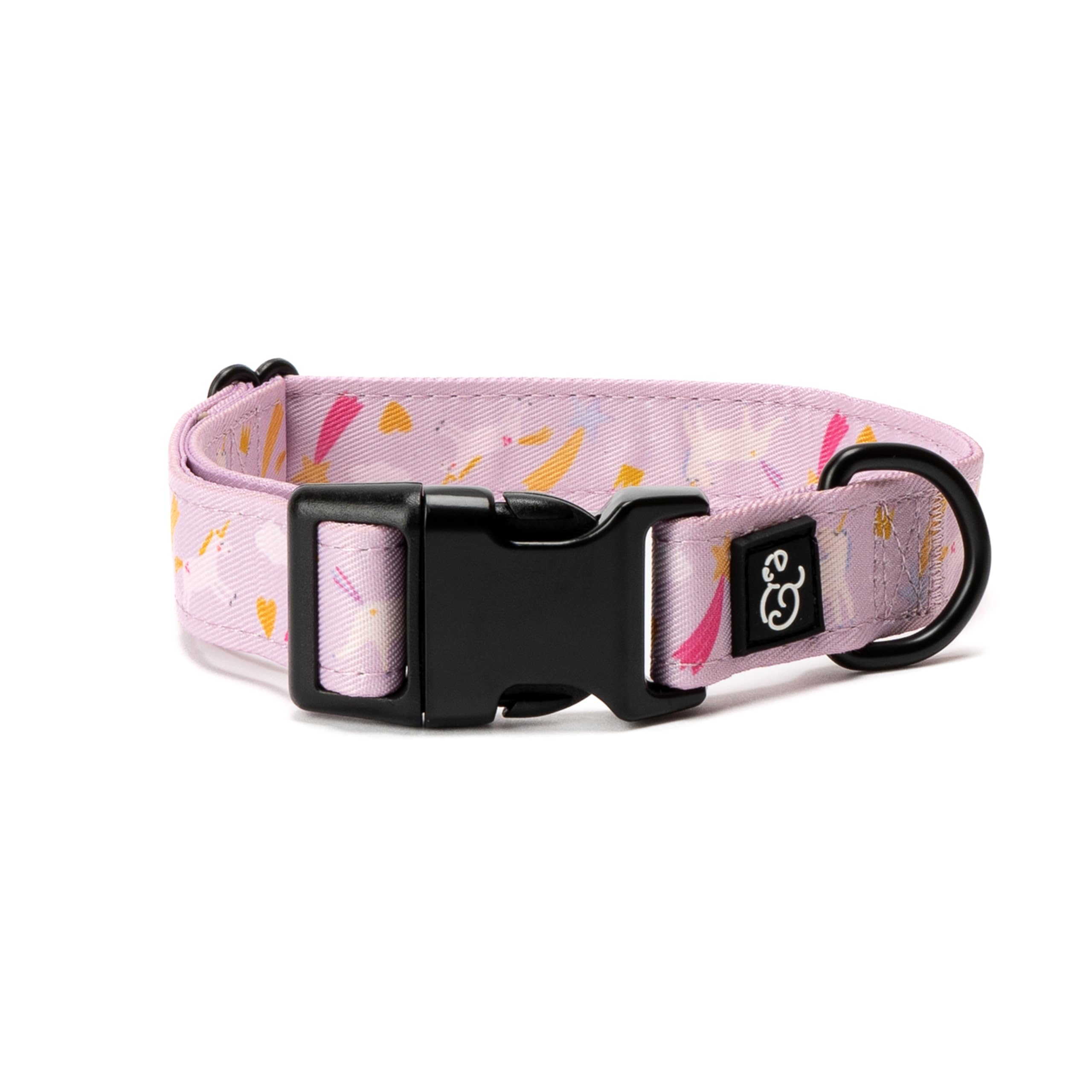 Lucy & Co. Unicorn Magic Dog Collar - Durable Lightweight Designer Collar for Pets - Adjustable Metal Safety Buckle (Medium, Purple & Pink Unicorns)