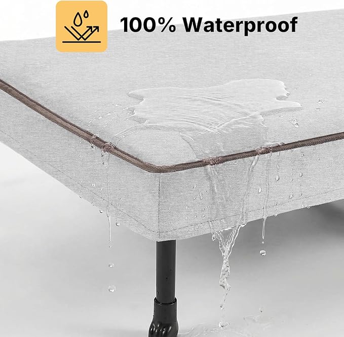 Veehoo Outdoor Elevated Dog Bed with Washable & Waterproof Cushion, Cooling