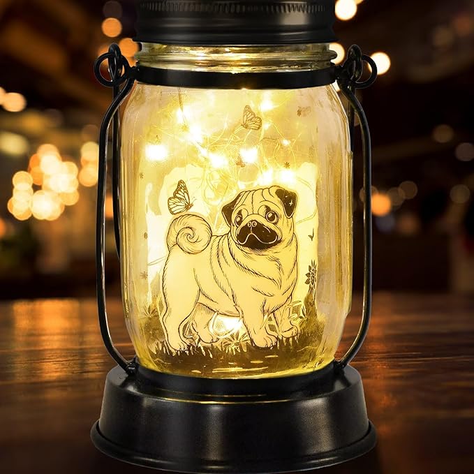 kyoryuger Pomeranian Gifts for Women/Men Pomeranian Solar Lanterns Dog Mom Birthday Dog Lovers Lantern Pet Loss Pet Memorial Lights Solar Garden Decoration for Yard, Patio,Backyard,Porch Torches