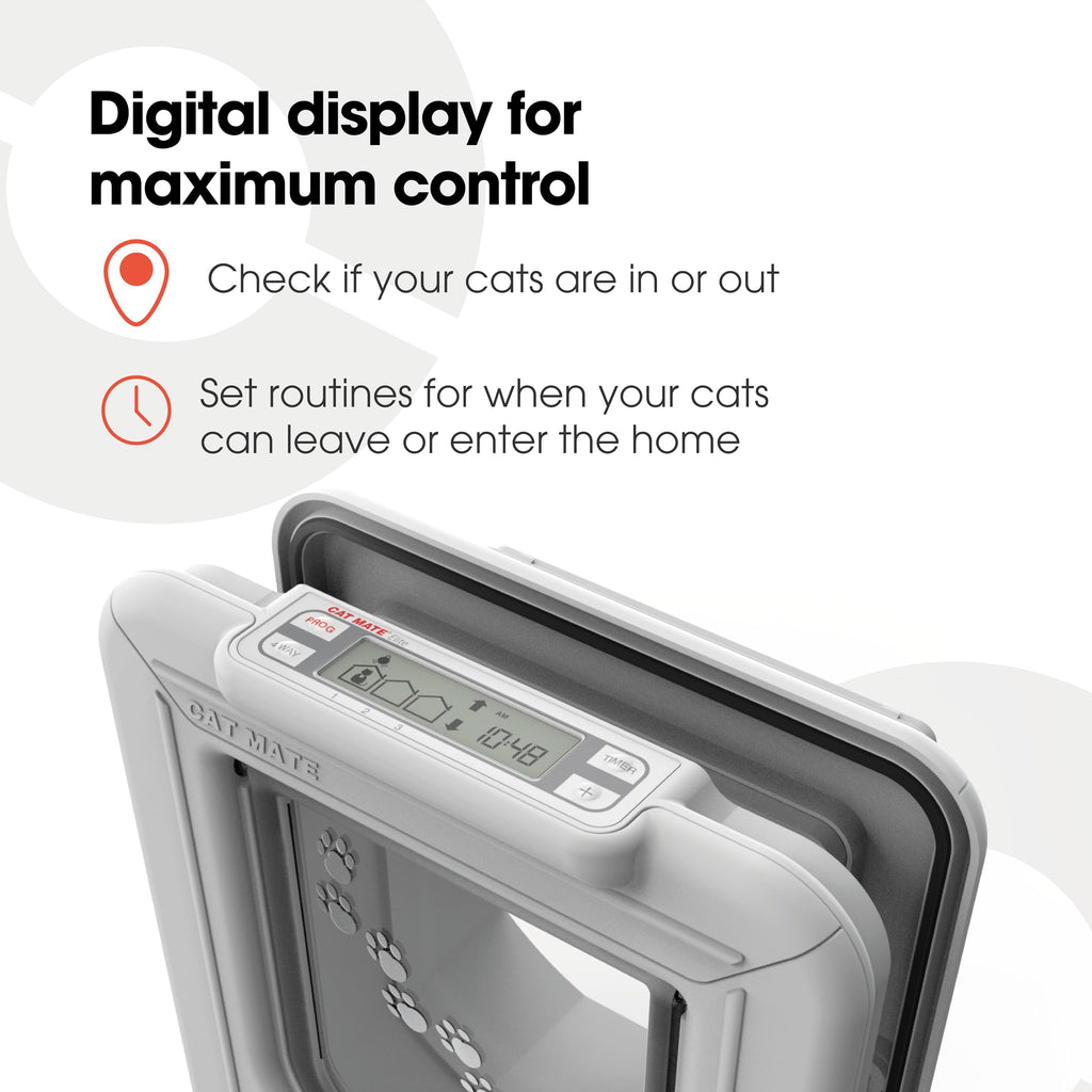 Cat Mate Elite Microchip Cat Door with Timer Control