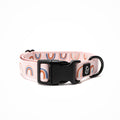 Lucy & Co. in The Clouds Dog Collar - Durable Lightweight Designer Collar for Pets - Adjustable Metal Safety Buckle - Pink Rainbows - Small