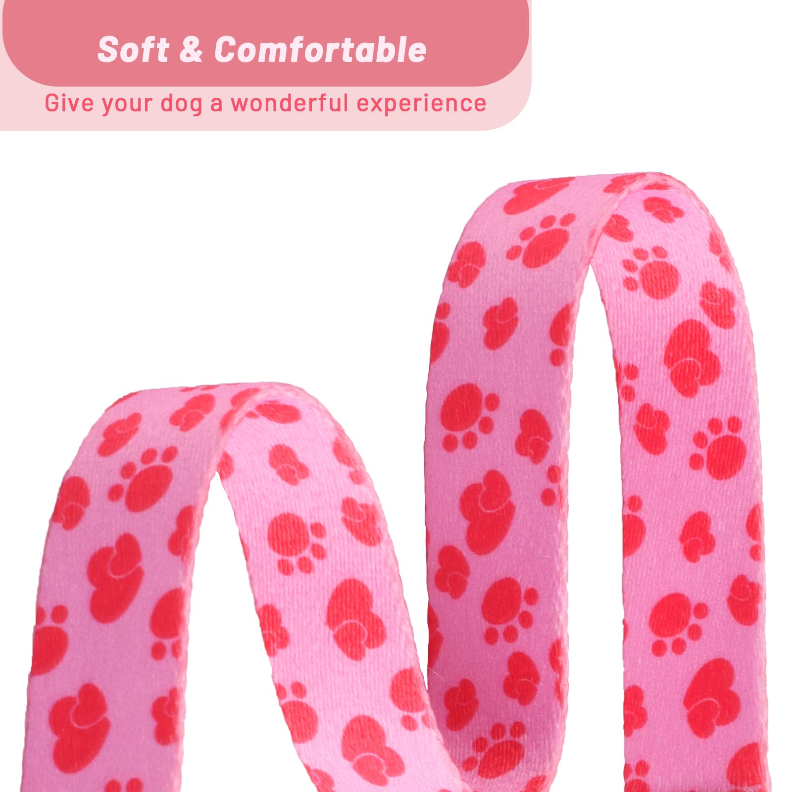 QQPETS Adjustable Soft Dog Collar: Print Flower Pink Multicolor Cute Patterns for XS Small Medium Large Pet Girl Boy Puppy Walking Running Training
