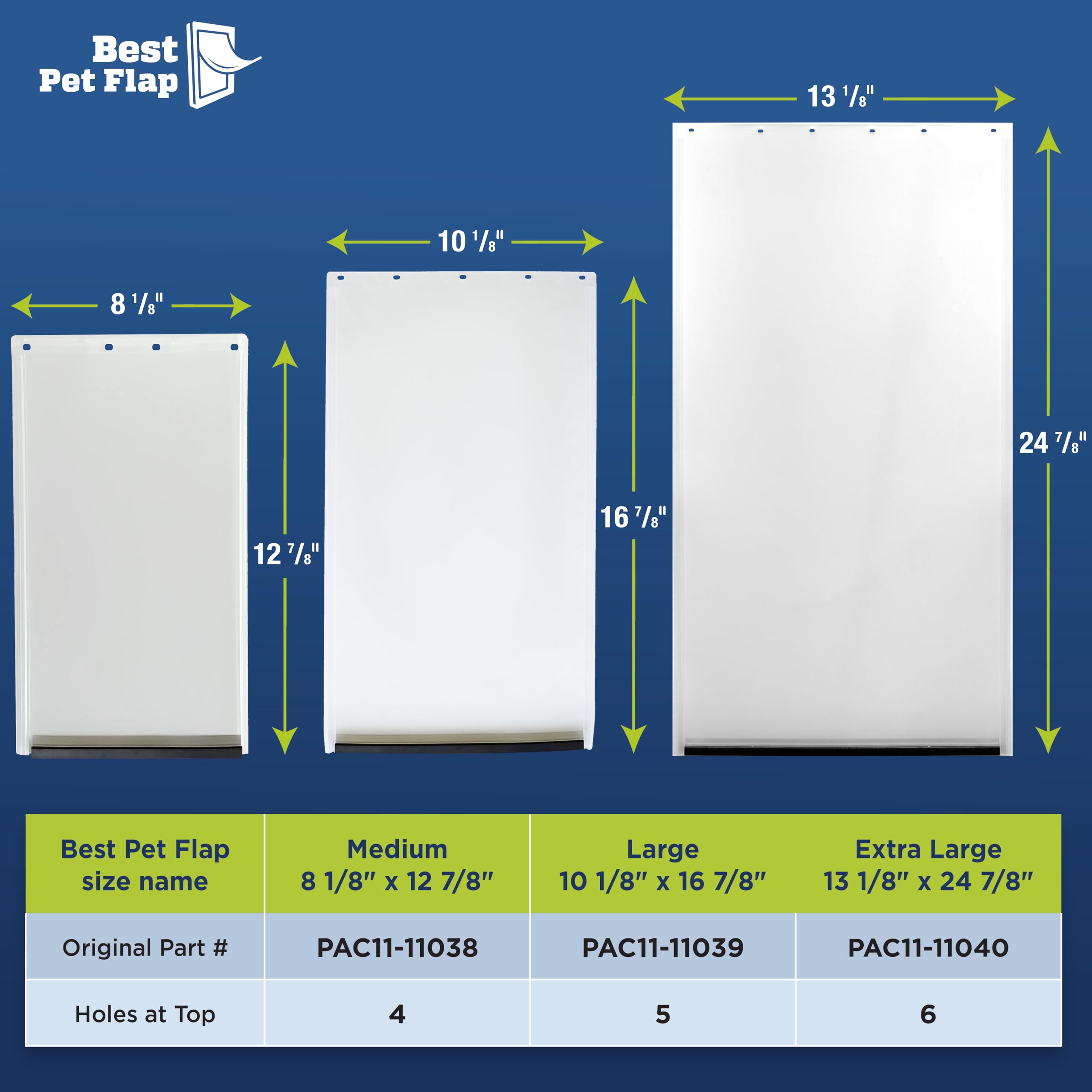 Best Pet Flap XL Replacement Dog Door Non PVC Flap Fits PetSafe PAC11-11040 - Measures 13 1/8" x 24 7/8" Longer Lasting, Most Energy Efficient, Less Shrinkage, BPA Free
