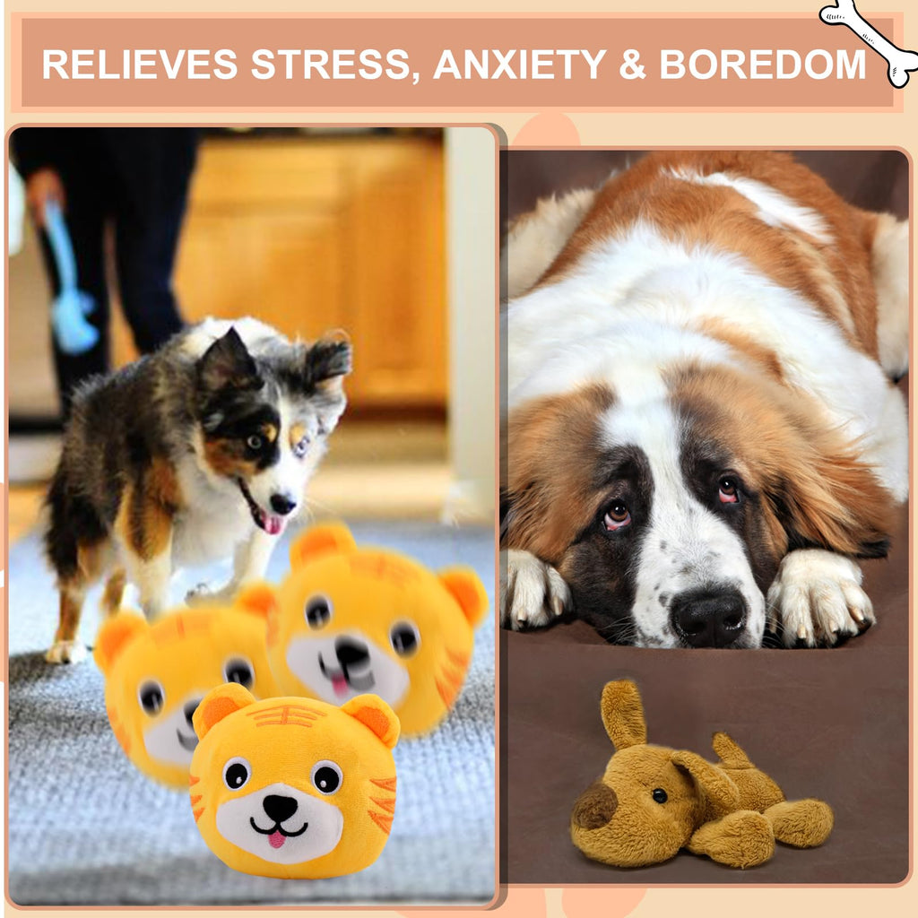 BABORUI Interactive Dog Toys Tiger, Jumping Squeaky Dog Toys with Recording and Music Modes, Rechargeable Moving Dog Chew Toys for Small/Medium/Large Dogs to Keep Them Busy(Tiger)