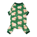 Fitwarm Funny Sheep Dog Pajamas, Warm Winter Dog Clothes for Small Dogs Boy Girl, Cozy Pet Onesie with Feet, Green, White, XS