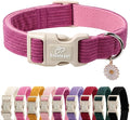 Babole Pet Cute Corduroy Dog Collar - Fuchsia Adjustable Dog Collars for X-Large Dogs 80+lbs, Fade-Proof with Secure Snap & Little Charm, Christmas Birthday Gift, XL