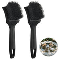 HFYZZ 2 Pcs Brush for Bird Baths Black Hard Bristle Cleaning Brush with Ergonomic Handle Utility Bird Bath Cleaner for Bird Feeder Bath Accessories Fountain Outdoor Cleaning