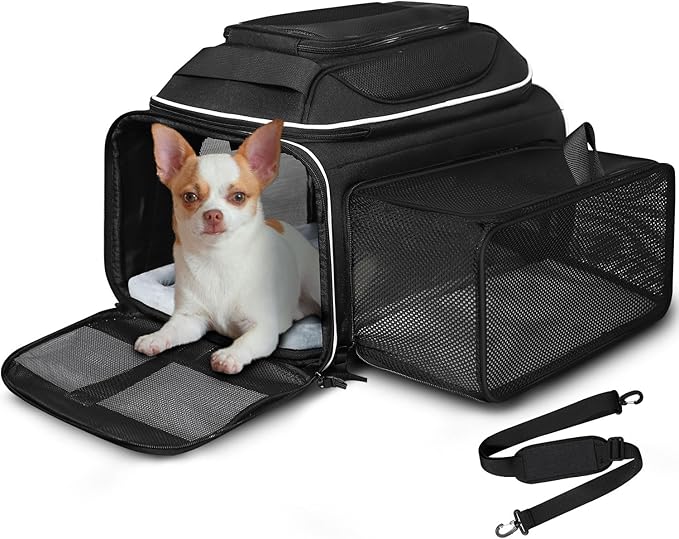 Petskd Top and Side Expandable Small Pet Carrier Airline Approved