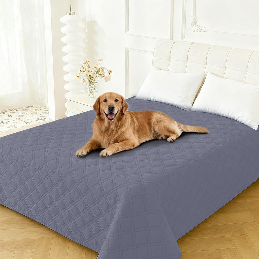 CYCMACO Waterproof Dog Bed Cover, Non-Slip Dog Blanket for Couch, Couch Covers for Dogs Washable, Pet Blanket for Furniture, Pet Bed Mat for Sofa, Car, Pet Supplies (82x102 Inch, Grey Blue)
