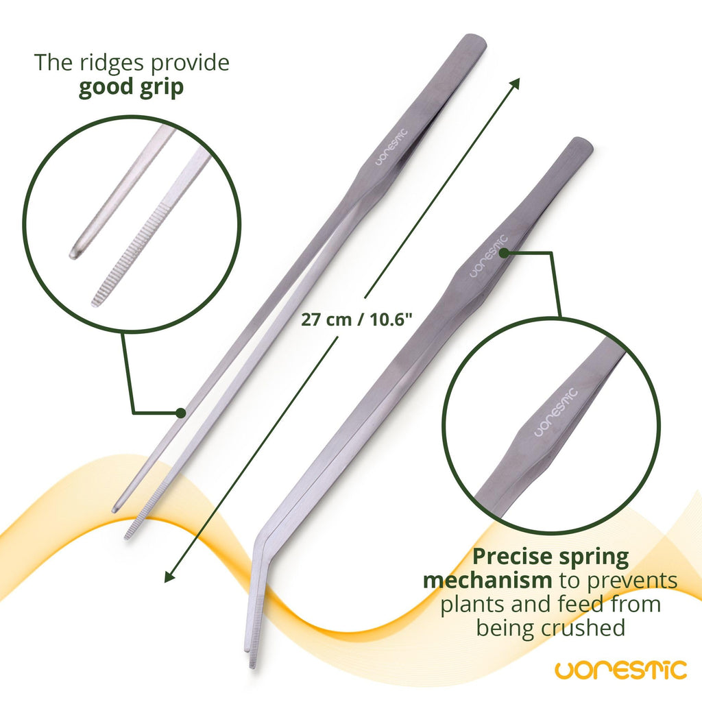 VORESTIC 4Pcs Aquascaping Tools, Stainless Steel Aquarium Tweezers, Scissors and Spatula - Aquascape Tools Set for Trimming, Maintenance