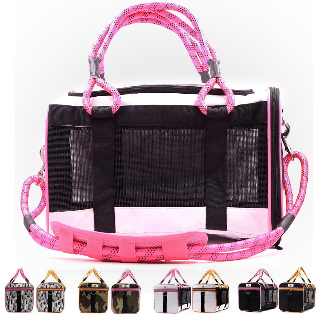 Buddy's Best Airline Approved Pet Carrier – Black & Orange Heavy Duty, Fits Under Seat, TSA Compliant, Ventilated Mesh Design w/Waterproof Base & Reflective Safety Strips