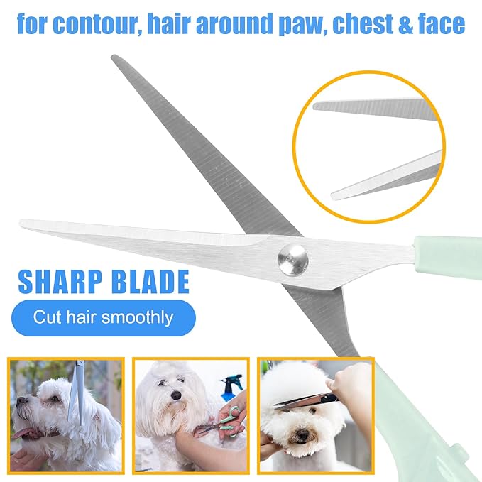 Aiolpy Pet Grooming Kit with Pet Shedding Slicker Brush, Bath Massage for Rabbit, Puppy, Kitten, All Hair Types, Includes Multiple Combinations of Combs and Brushes