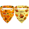 THLOH Thanksgiving Dog Bandanas with Snap Button, 2 Pack Adjustable Fall Bandanas for Small, Medium, and Large Dogs, Pumpkin Pet Scarf for Autumn Costume Accessory & Photo Shoot (Large)