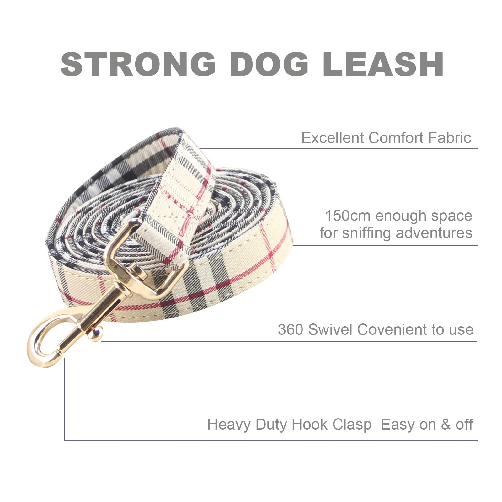 SuperBuddy Dog Collar and Leash,Breathable Adjustable Dog Collar-Safe Buckle-Collars for Small Medium Large Pet