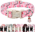 Babole Pet Christmas Dog Collar for Puppy Small Dogs - Cute Xmas Tree Print Pink Christmas Collars for Dogs, Soft Adjustable Winter Holiday Dog Collars with Quick Release Buckle XS
