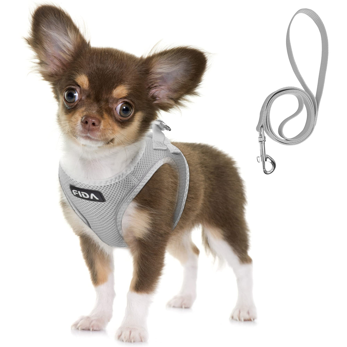 Fida Comfy Dog Harness with Leash, Soft Puppy Vest Escape Proof, Breathable Lightweight Soft Mesh, Adjustable Reflective Step-in Harness for Extra-Small Dogs (XS, Pink)