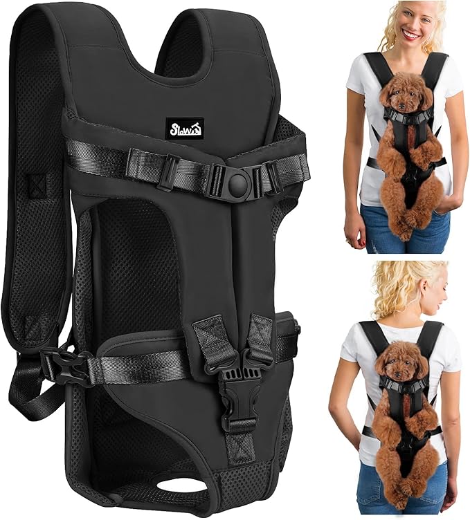Lukovee Dog Backpack Carrier, Adjustable Front Carrier for Small Breeds