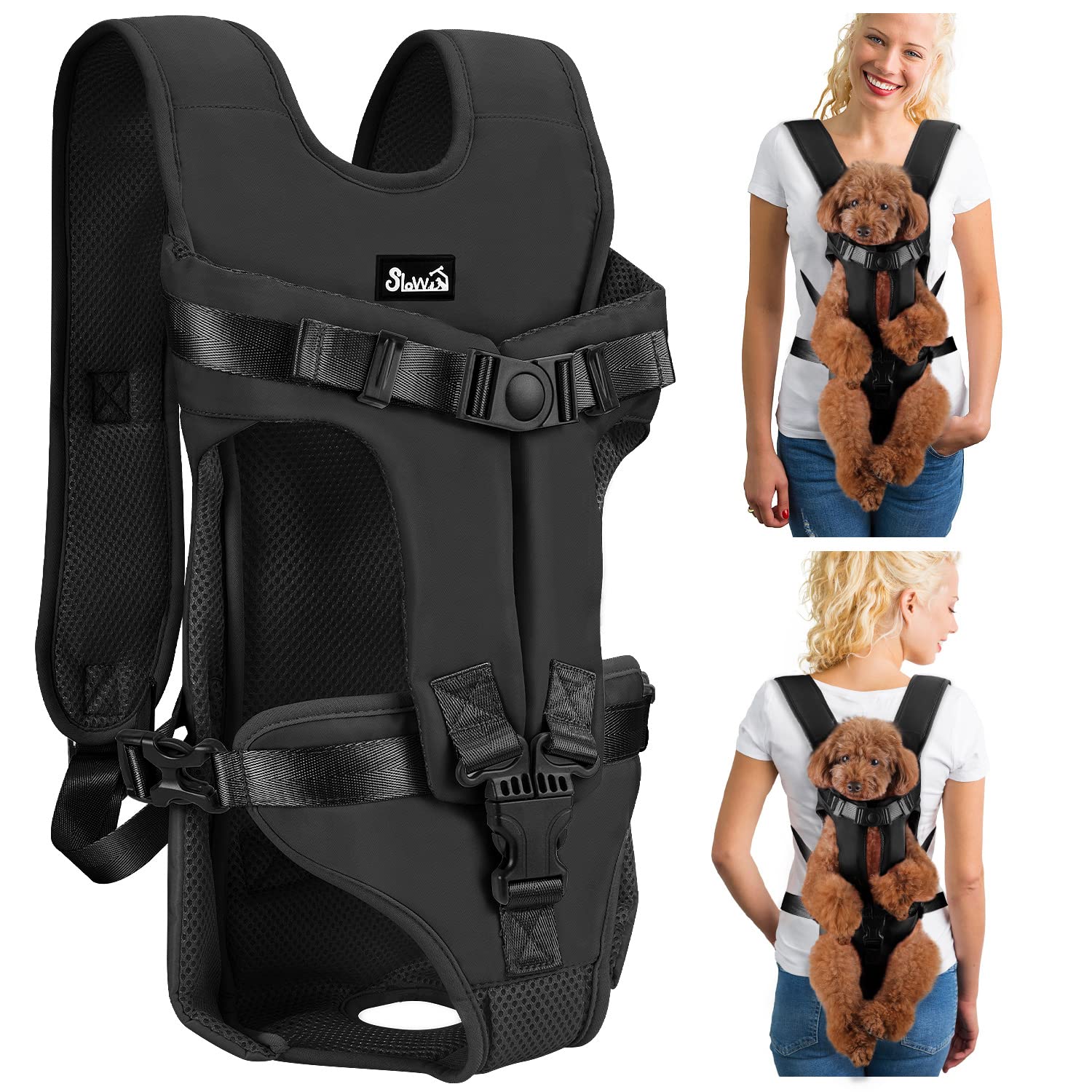 Lukovee Dog Backpack Carrier, Adjustable Front Carrier for Small Breeds